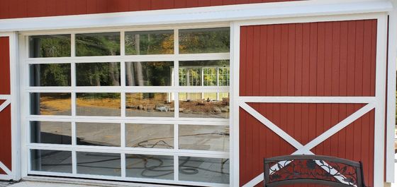 Vidrio moderado de aluminio a la vista transparente de la seguridad de Wuxi DESEO de la puerta seccional transparente de aluminio exterior del garaje