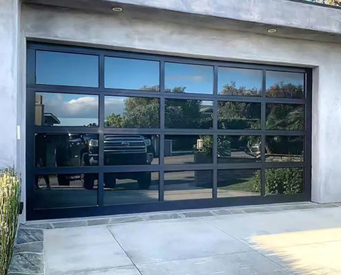 Impermeable  Puerta de arriba del garaje de la puerta seccional de aluminio de cristal industrial de las puertas