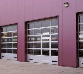 Puerta transparente del garaje de la clase 3 de la tirantez del agua, puerta seccional de cristal del garaje