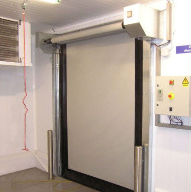 Puertas de persianas de rodillos rápidos transparentes de acero galvanizado para instalaciones farmacéuticas
