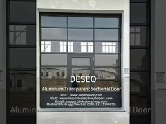 Puerta de garaje seccional de aleación de aluminio transparente exterior de rodadura eléctrica automática de doble vidrio