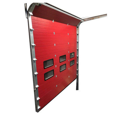 el color rojo seccional industrial de la puerta 3000x4000 del panel de 50m m cubrió el bocadillo de acero automático