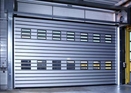 Puerta espiral de alta velocidad de aleación de aluminio transparente de seguridad para la eficiencia