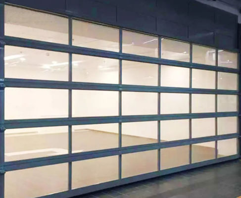 Puerta seccional de aluminio comercial con paneles de vidrio y control remoto de recubrimiento en polvo