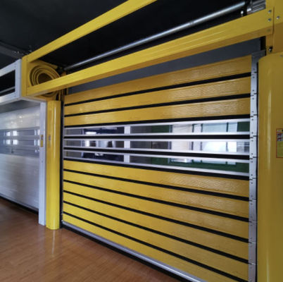 Aluminio Transparente Puerta espiral de alta velocidad Eficiencia de seguridad para lugares de trabajo ocupados Industrial aislado térmico
