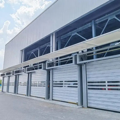 Puerta aérea en espiral controlada por PLC Automática Exterior Comercial de Aluminio