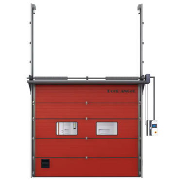 Elevación industrial automática de ruido blanco reducción de la puerta seccional de arriba con manija cerrable y diseño resistente al viento