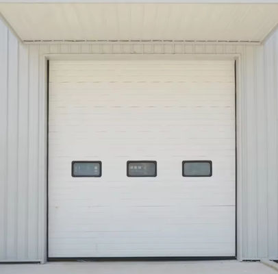Puerta seccional aislada de acero recubierta en polvo con estripación de vinilo y puerta de garaje seccional de aluminio