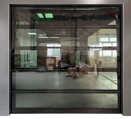 Puerta seccional de aluminio de doble acristalamiento moderna con apertura manual o automática Puertas de garaje de vidrio