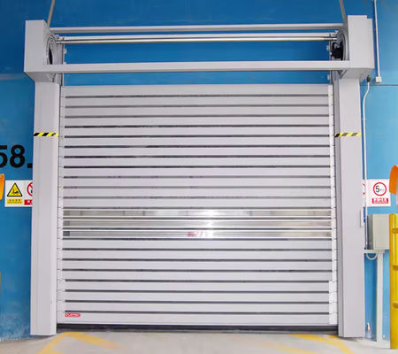 Puerta de espiral controlada por PLC de aleación de aluminio Construir 0,8 m/s Velocidad de apertura Puerta de rodadura industrial de metal