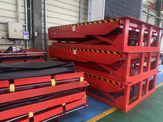Nivelador de muelle de carga personalizable con cadenas de seguridad / Fuente de energía eléctrica 6T / 10T Capacidad hidráulica