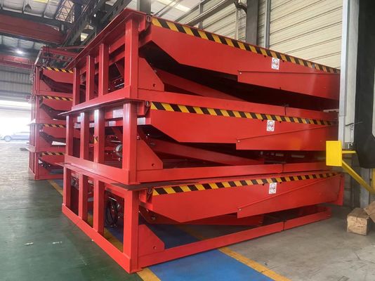 Nivelador de muelle de carga personalizable con cadenas de seguridad / Fuente de energía eléctrica 6T / 10T Capacidad hidráulica