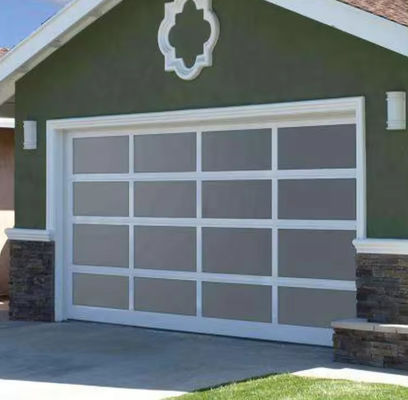 Puerta de garaje seccional de aleación de aluminio impermeable con paneles de vidrio Precio de fábrica Aluminio sin marco
