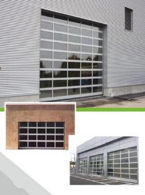 Puerta de garaje seccional de aluminio de vidrio con aislamiento personalizado hecho moderno