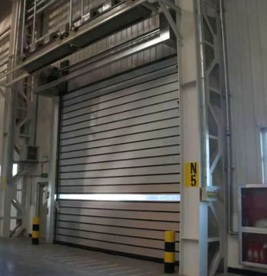 Potencia del motor de la puerta espiral de alta velocidad de aleación de aluminio 0.75KW Eficiencia de seguridad ≤2.0m3/ M2.s Velocidad de cierre 0.8m/s