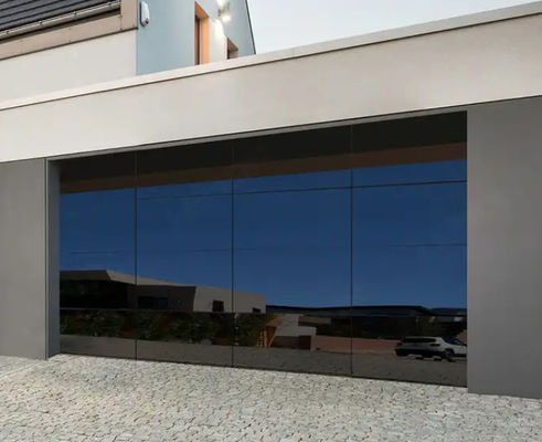 Puerta de garaje transparente de aluminio de aleación de vidrio