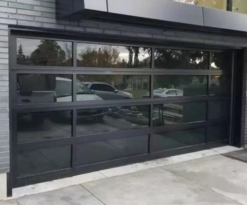 Puerta de garaje transparente de aluminio de aleación de vidrio