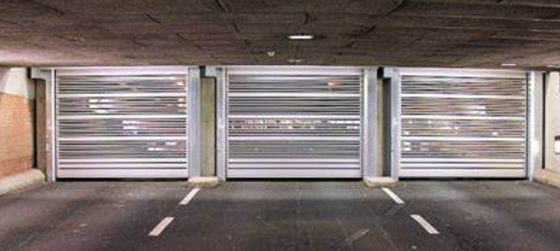 Seguridad de puertas en espiral de alta velocidad de aluminio transparente personalizado