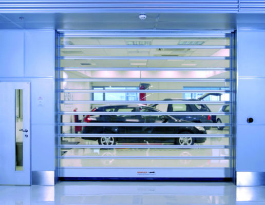 Puerta espiral transparente de aluminio de alta velocidad de seguridad Eficiencia Resistencia al viento ≤2,0KN/m2