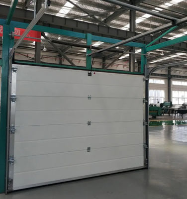 Puertas seccionales industriales automáticas con manija y puertas seccionales de acero blancas