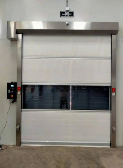 Aislamiento térmico Puertas de acero de rodillo rápido de alto rendimiento Reducción de ruido Manual / Almacén automático Puerta a prueba de fuego de PVC