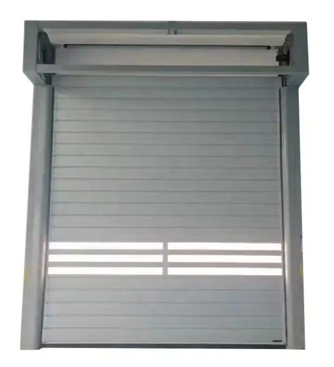 Puerta espiral de alta velocidad de aleación de aluminio con sensor fotoeléctrico 220V/50HZ Fuente de alimentación para taller con superficie terminada