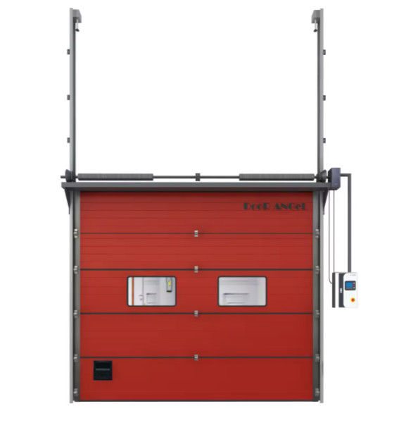 Elevación industrial automática de ruido blanco reducción de la puerta seccional de arriba con manija cerrable y diseño resistente al viento