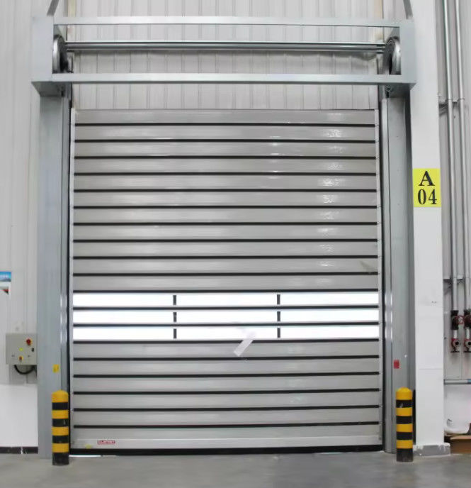 Puerta de espiral controlada por PLC de aleación de aluminio Construir 0,8 m/s Velocidad de apertura Puerta de rodadura industrial de metal