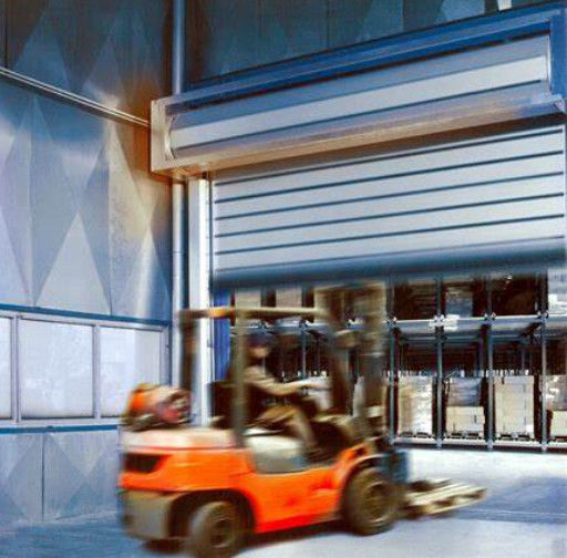 Puerta espiral de aluminio transparente de alta velocidad con velocidad de cierre de 0,8 m/s y velocidad de apertura de 0,8 m/s