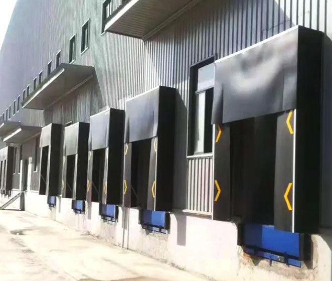 Sistema de carga fijo ajustable Refugio de la puerta del muelle con revestimiento de acero galvanizado y tejido resistente al desgaste fijo