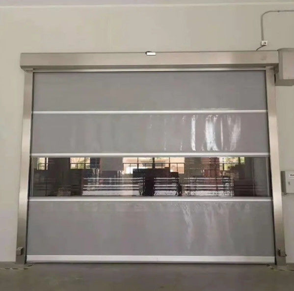 Puerta de persiana rápida de PVC de alta velocidad personalizada 304 de acero inoxidable Operación automática