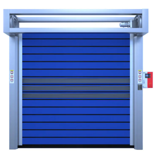 Puerta enrollable espiral de alta velocidad con aislamiento de metal de aluminio para seguridad y eficiencia, obturador de inducción infrarroja, a prueba de viento, de elevación rápida y automática