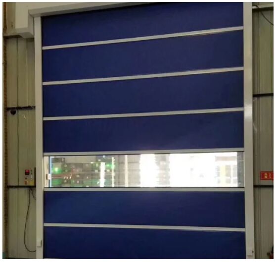 Puerta de rodillo de PVC industrial resistente al fuego y antiprisionamiento Puerta de rodillo de PVC rápida y rápida Puerta automática de apilamiento Manual Operación automática para control de acceso